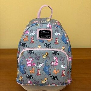 Loungefly Disney Cats Gray Pink Mini Backpack